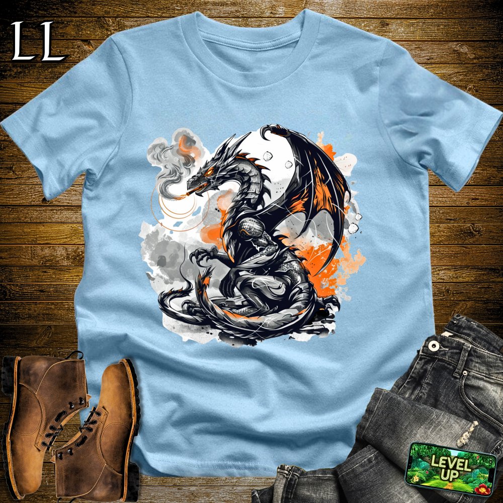 Smoking Dragon Softstyle Tee - Light Blue - LegacyLayers