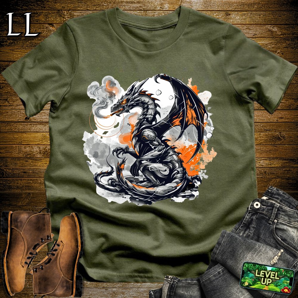 Smoking Dragon Softstyle Tee - Military Green - LegacyLayers