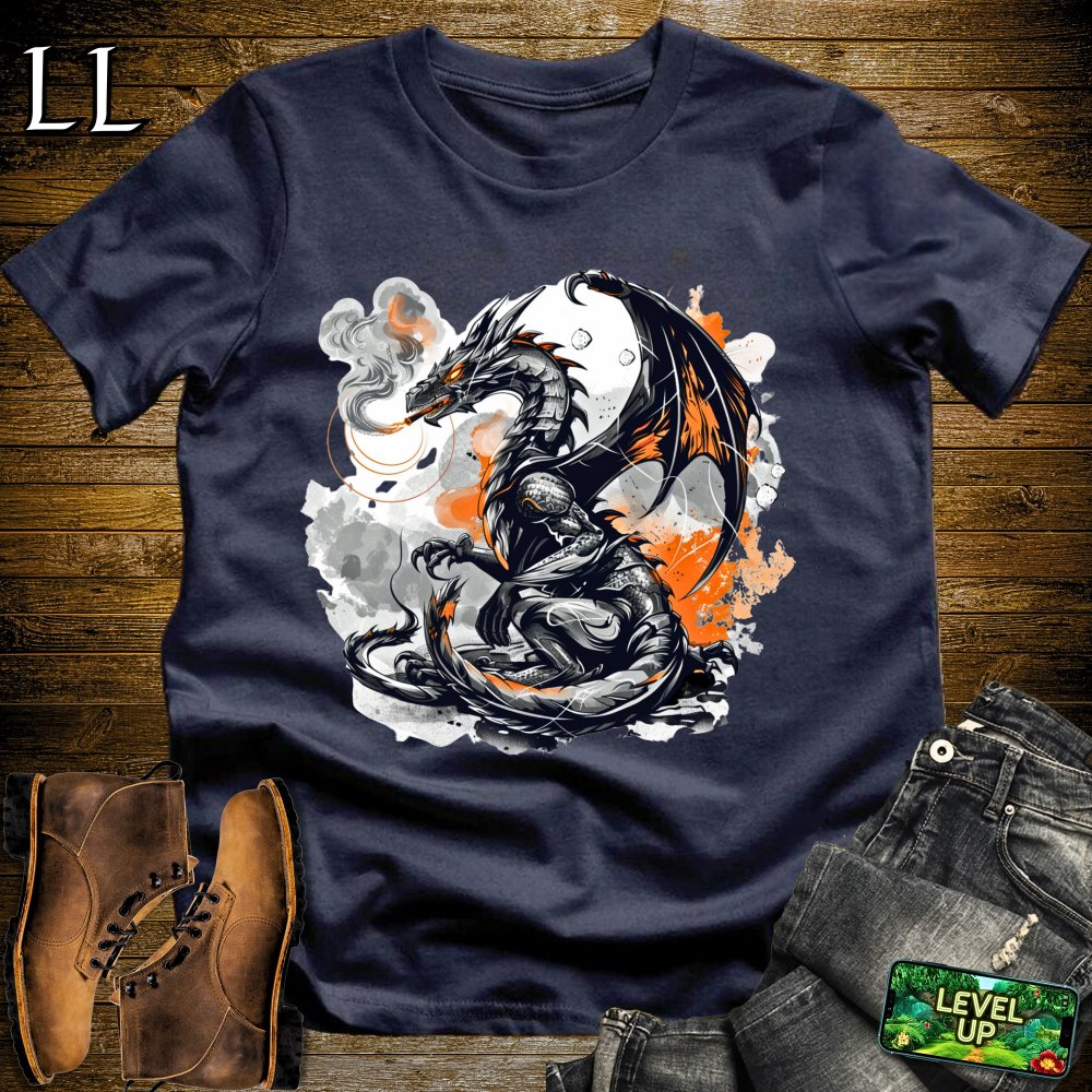 Smoking Dragon Softstyle Tee - Navy - LegacyLayers