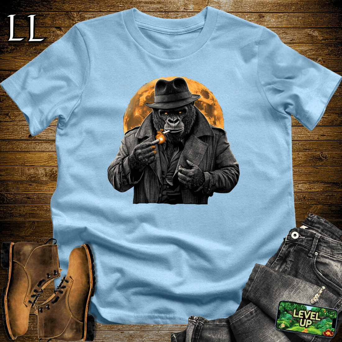 Smoking Gorilla Light Blue | Smoking Style Tee
