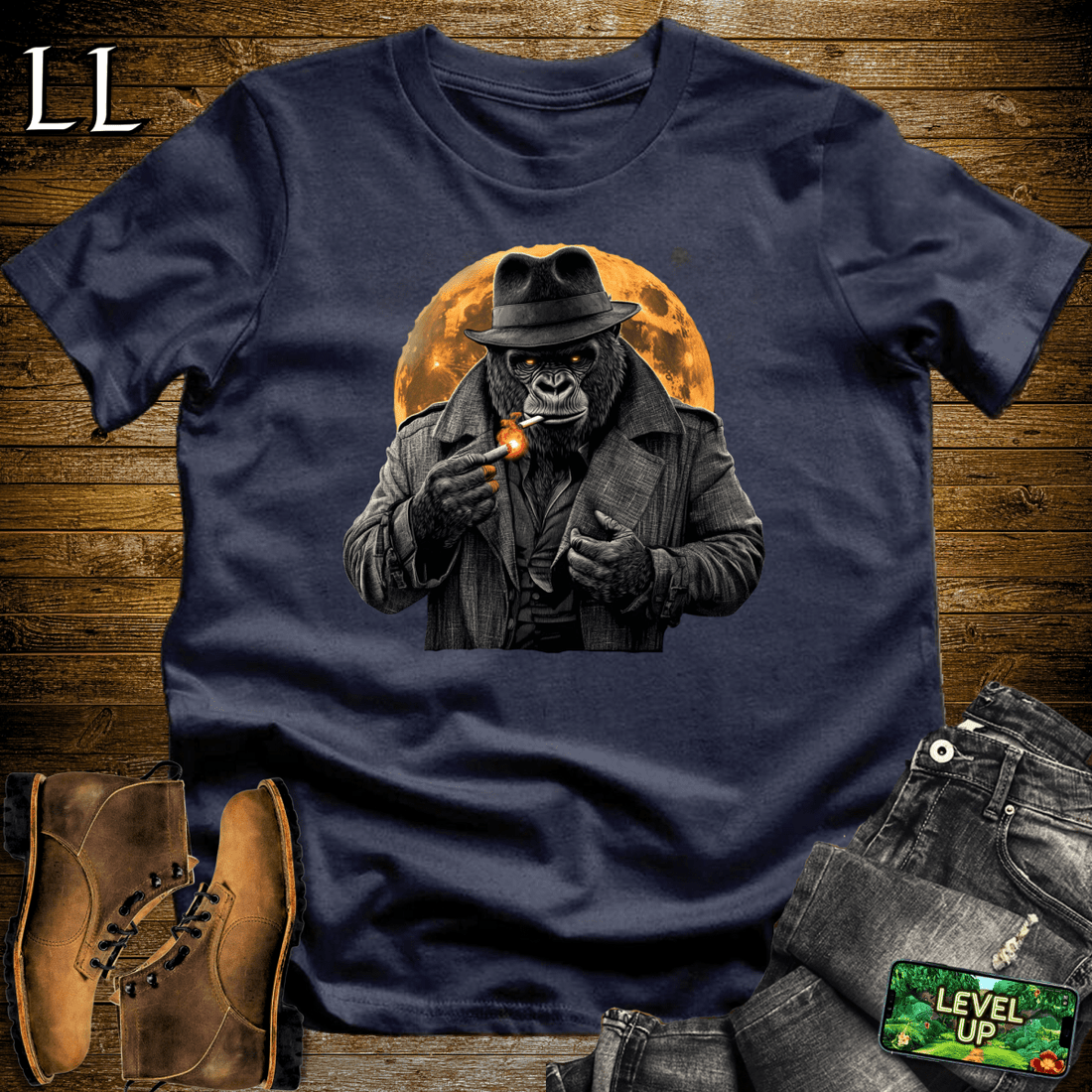 Smoking Gorilla Navy | Smoking Style Tee