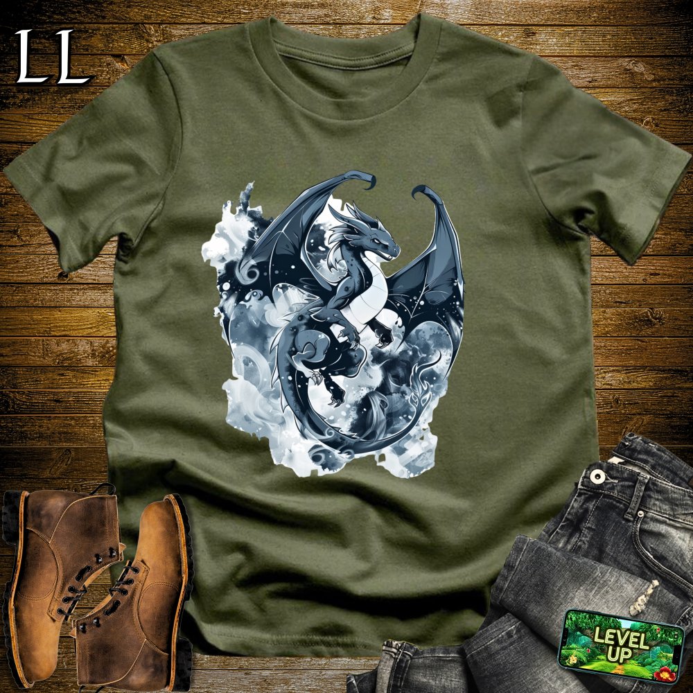 Smoky Black Dragon Softstyle Tee - Military Green - LegacyLayers