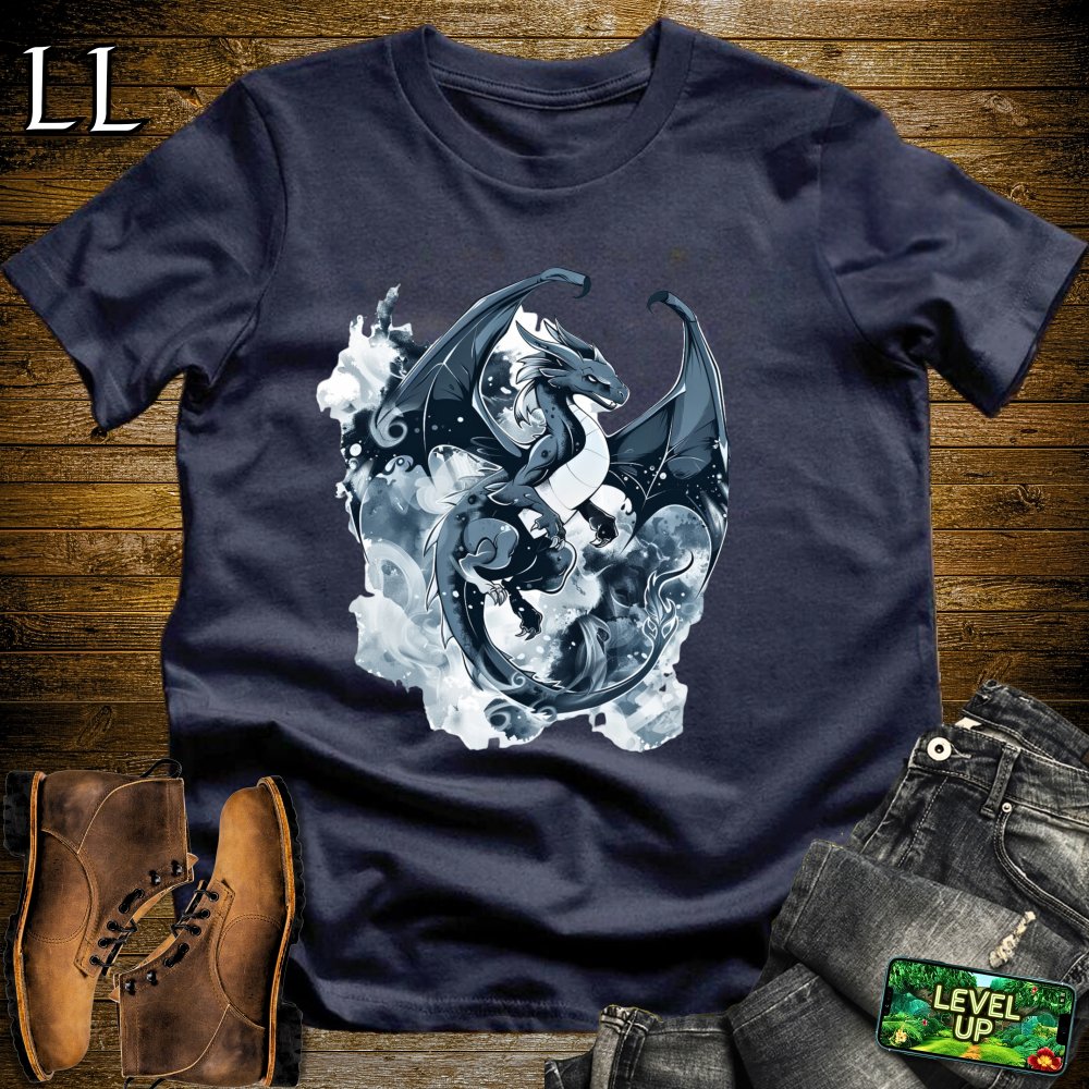 Smoky Black Dragon Softstyle Tee - Navy - LegacyLayers