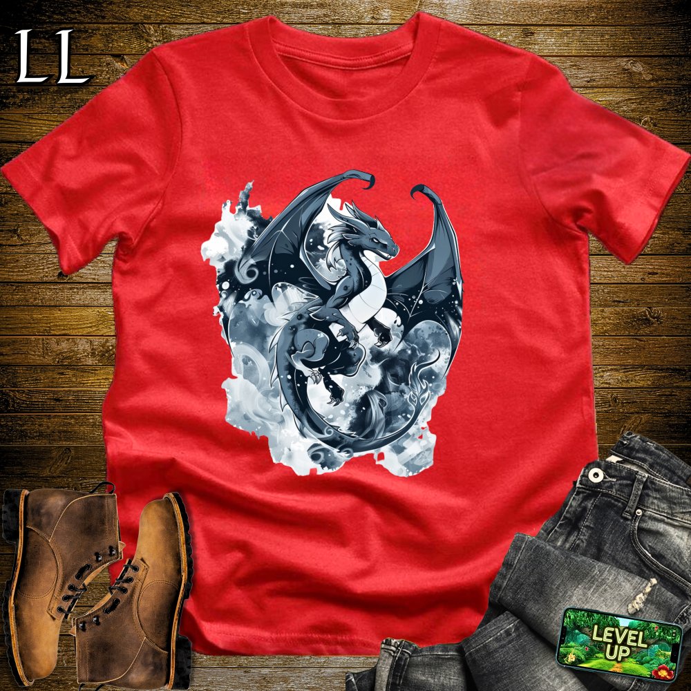 Smoky Black Dragon Softstyle Tee - Red - LegacyLayers