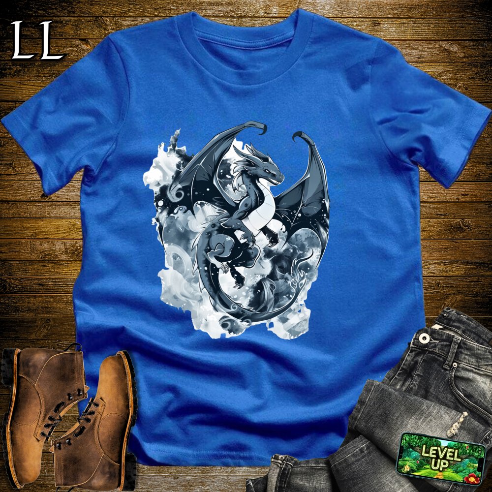 Smoky Black Dragon Softstyle Tee - Royal - LegacyLayers