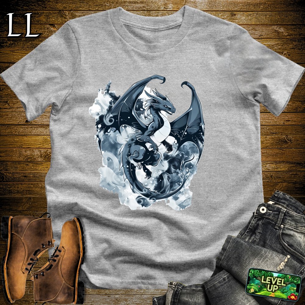 Smoky Black Dragon Softstyle Tee - Sport Grey - LegacyLayers