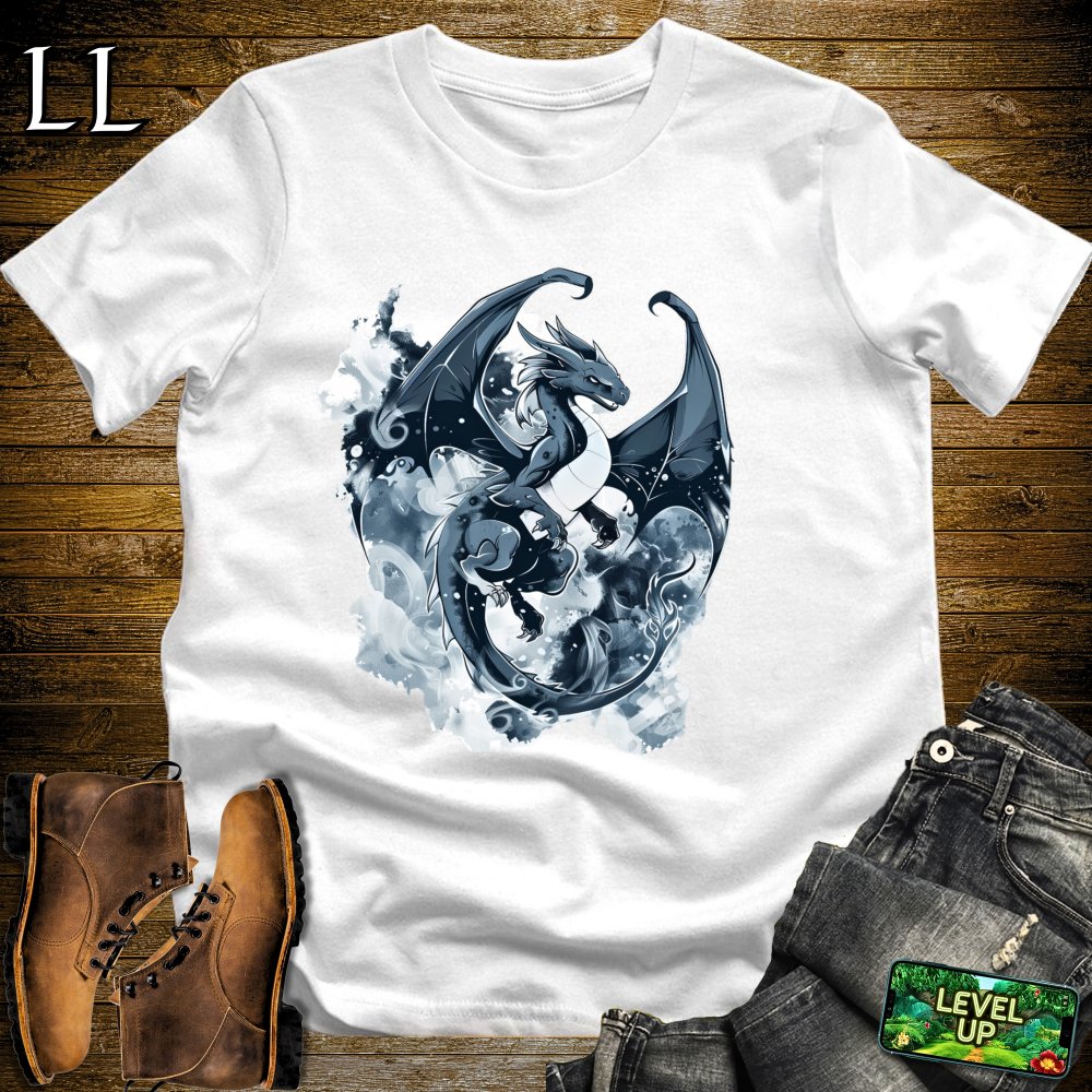 Smoky Black Dragon Softstyle Tee - White - LegacyLayers