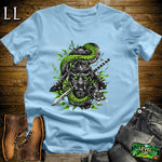 Snake Samurai Light Blue | Reptile Warrior Graphic Tee