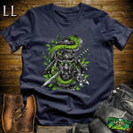Snake Samurai Navy | Reptile Warrior Graphic Tee