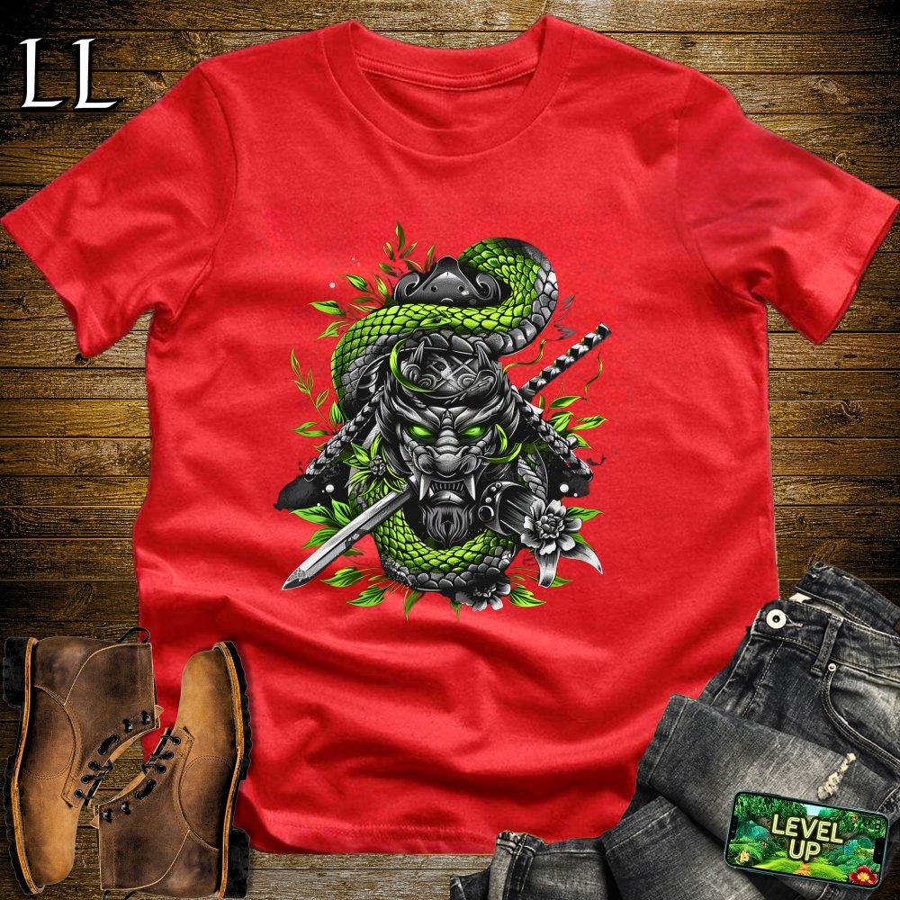 Snake Samurai Softstyle Tee - Red - LegacyLayers