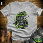Snake Samurai Sport Grey | Reptile Warrior Graphic Tee