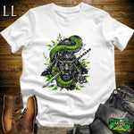 Snake Samurai White | Reptile Warrior Graphic Tee