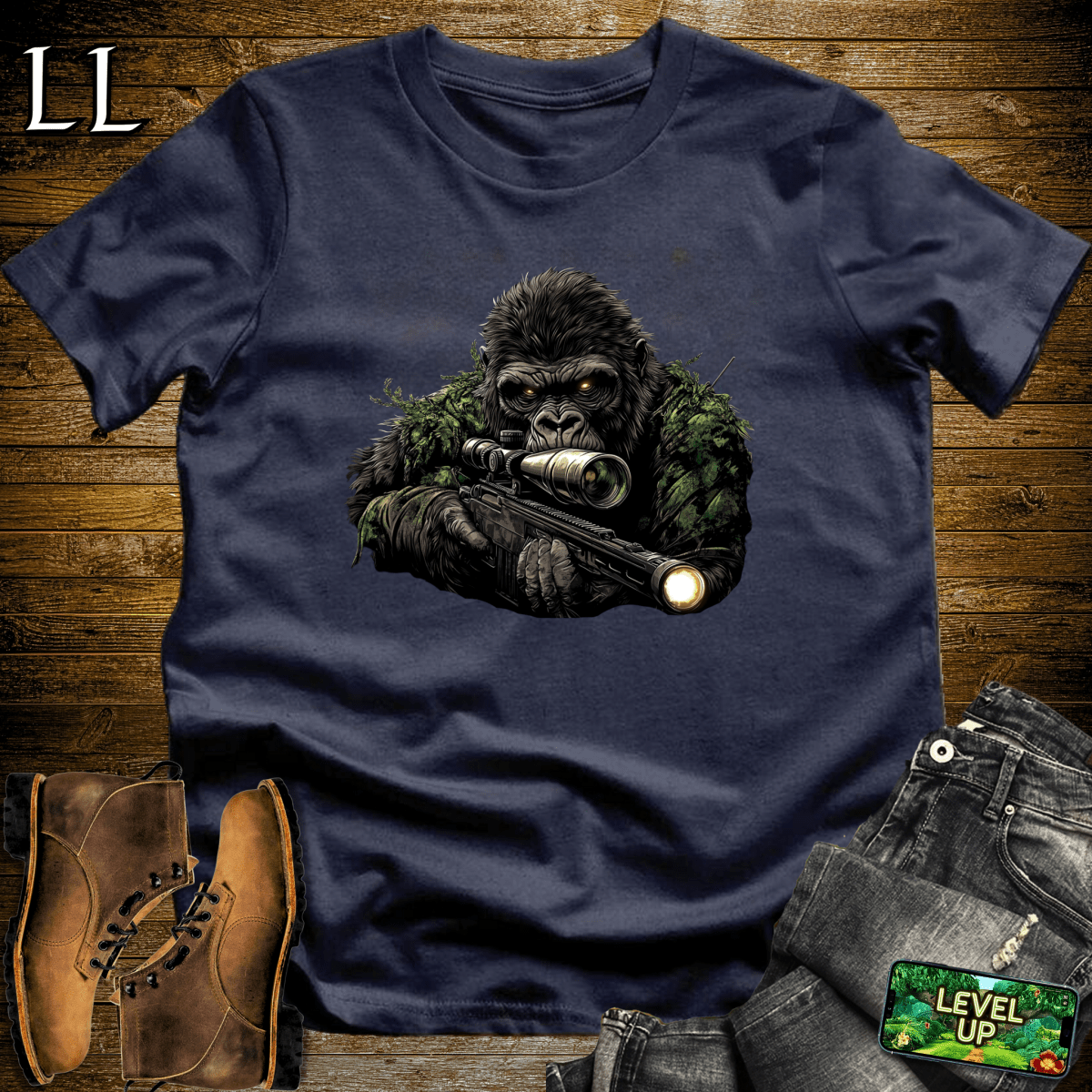 Sniper Gorilla Softstyle Tee - Navy - LegacyLayers