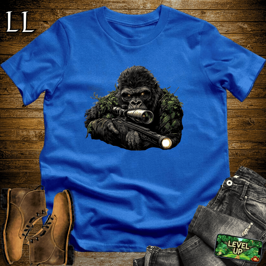 Sniper Gorilla Royal Blue | Tactical Warrior Tee