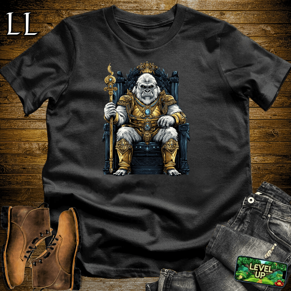 Snow King Gorilla Softstyle Tee - Black - LegacyLayers