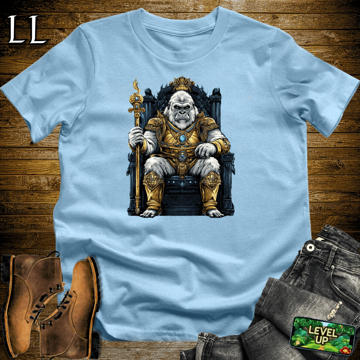 Snow King Gorilla Softstyle Tee - Light Blue - LegacyLayers