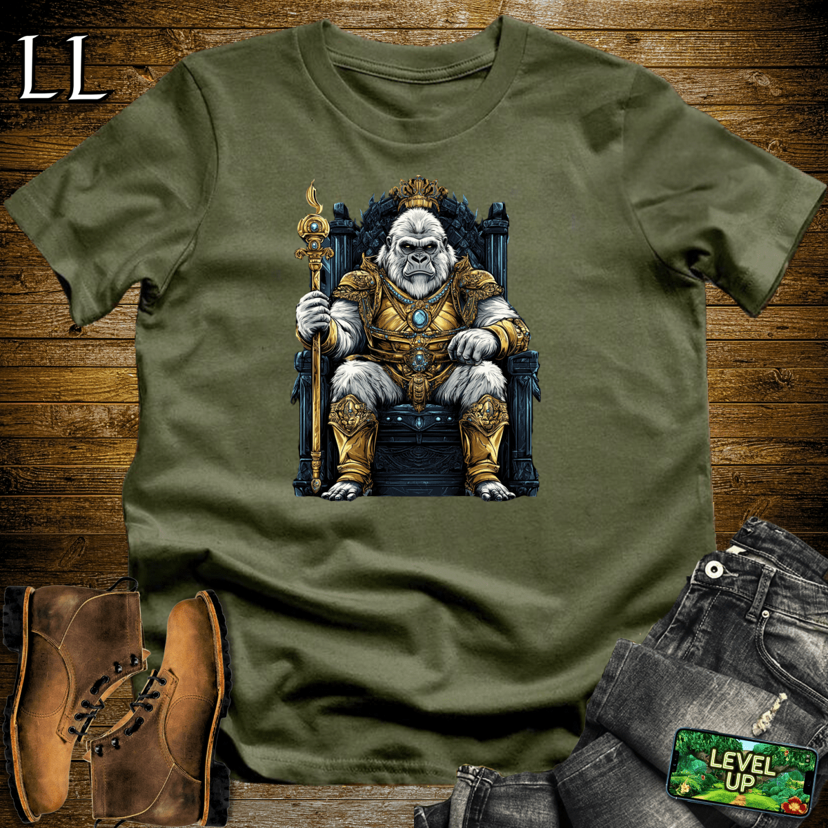 Snow King Gorilla Softstyle Tee - Military Green - LegacyLayers