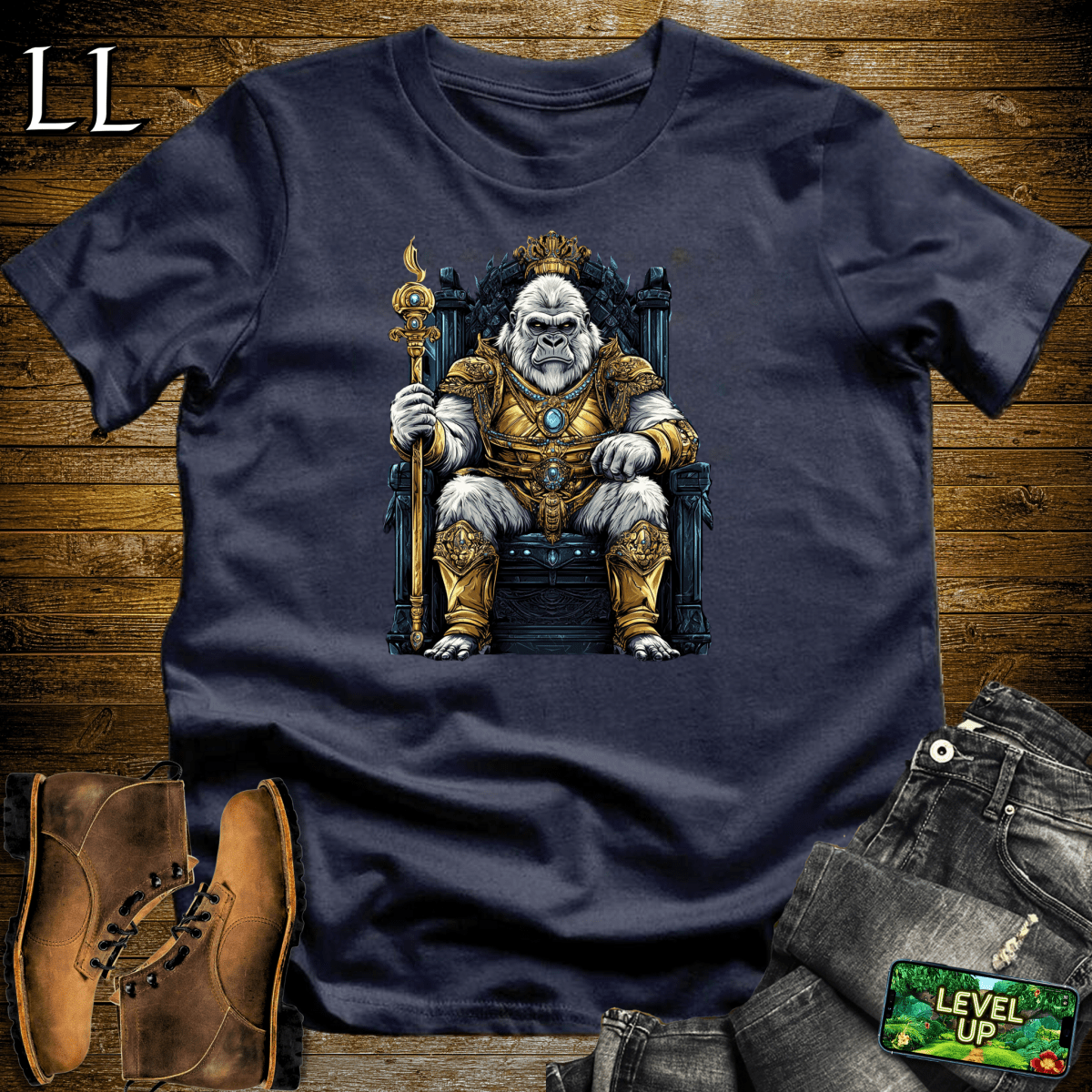 Snow King Gorilla Softstyle Tee - Navy - LegacyLayers