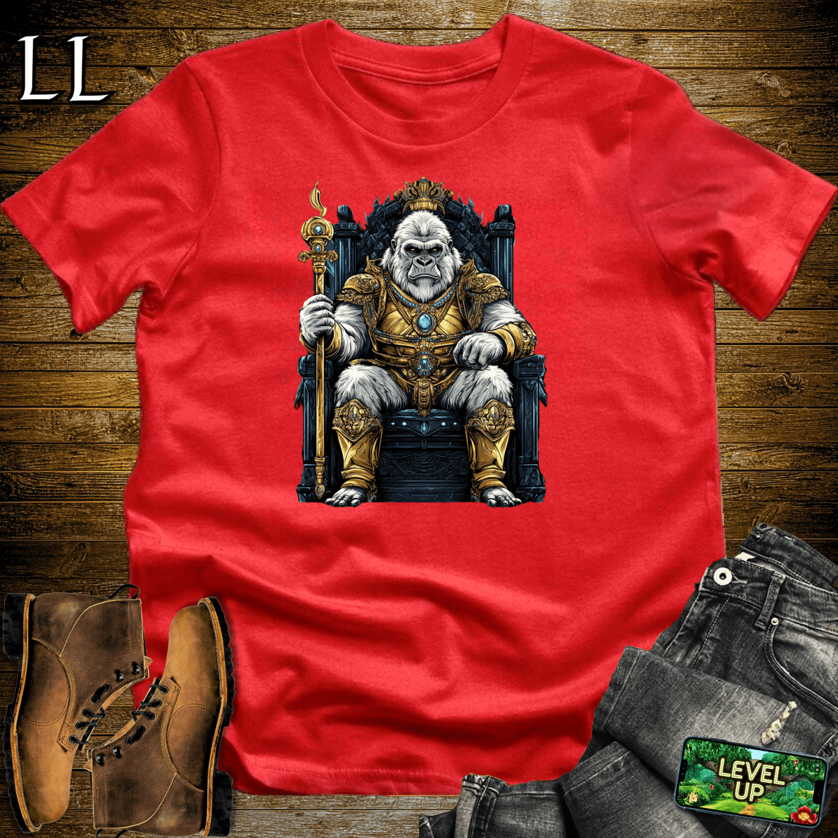 Snow King Gorilla Softstyle Tee - Red - LegacyLayers