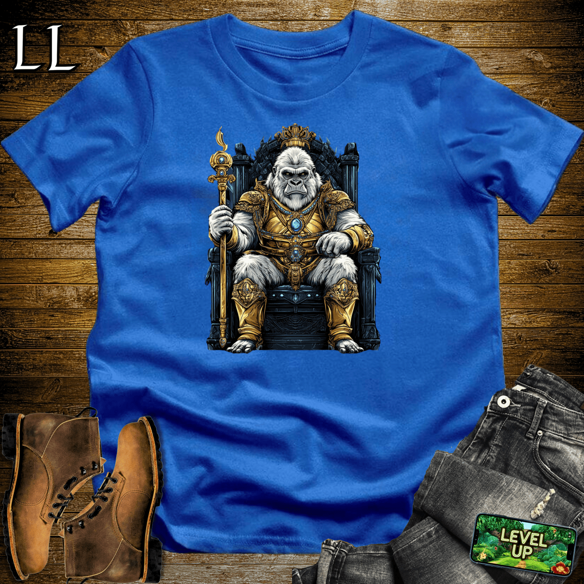 Snow King Gorilla Softstyle Tee - Royal - LegacyLayers