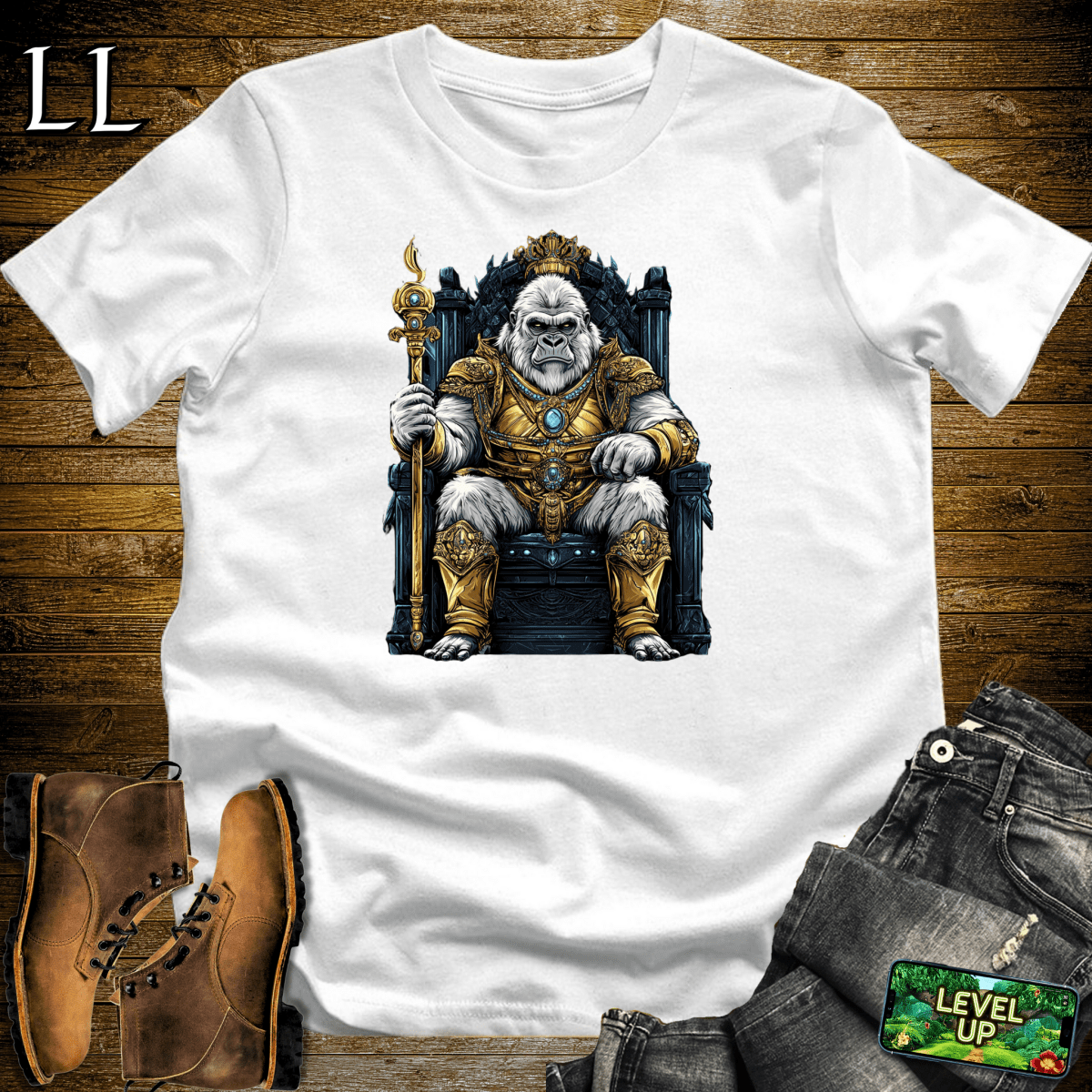 Snow King Gorilla Softstyle Tee - White - LegacyLayers