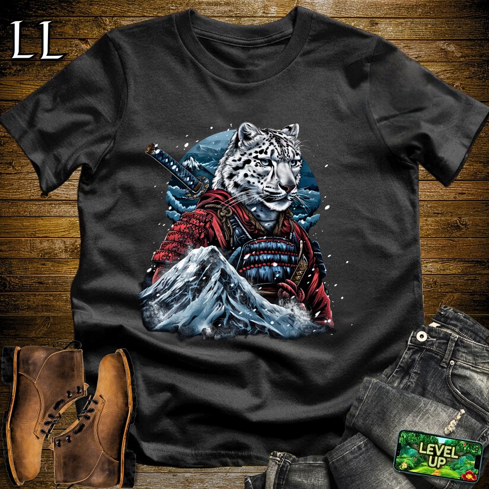 Snow Leopard Samurai Softstyle Tee - Black - LegacyLayers