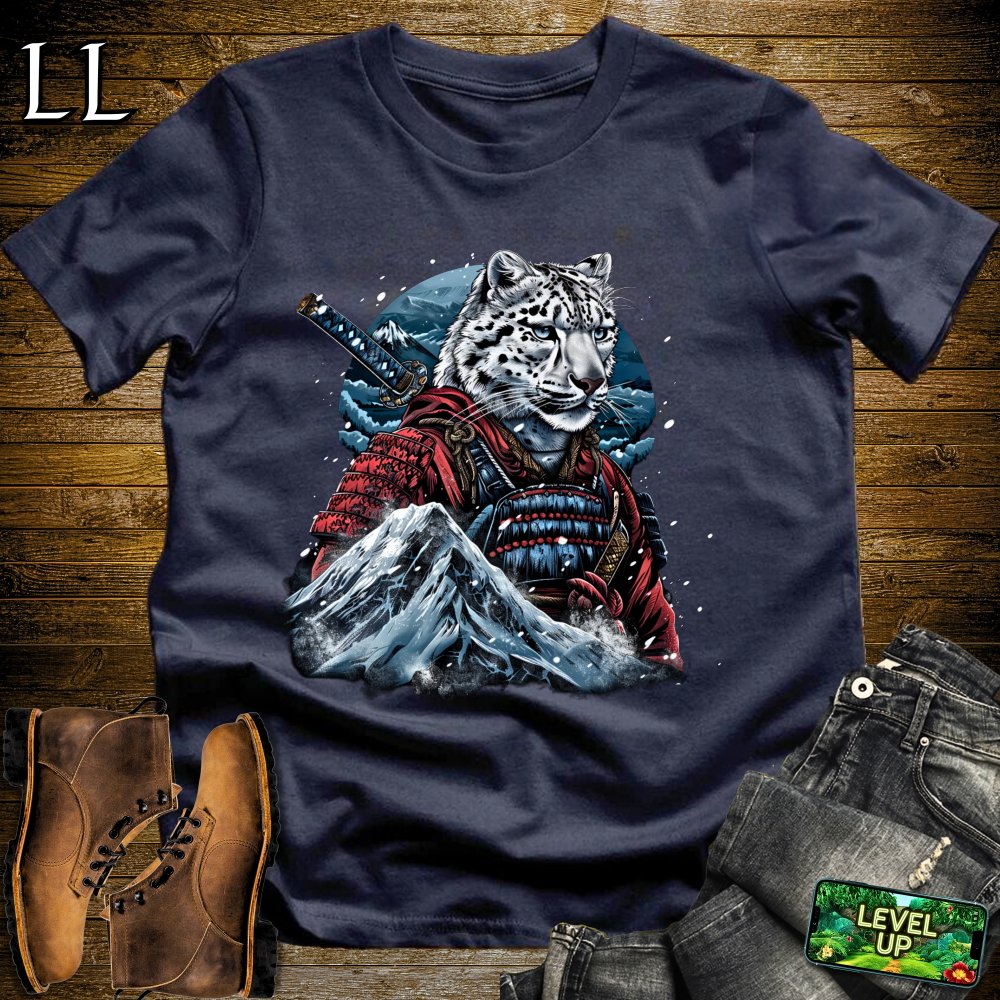 Snow Leopard Samurai Softstyle Tee - Navy - LegacyLayers