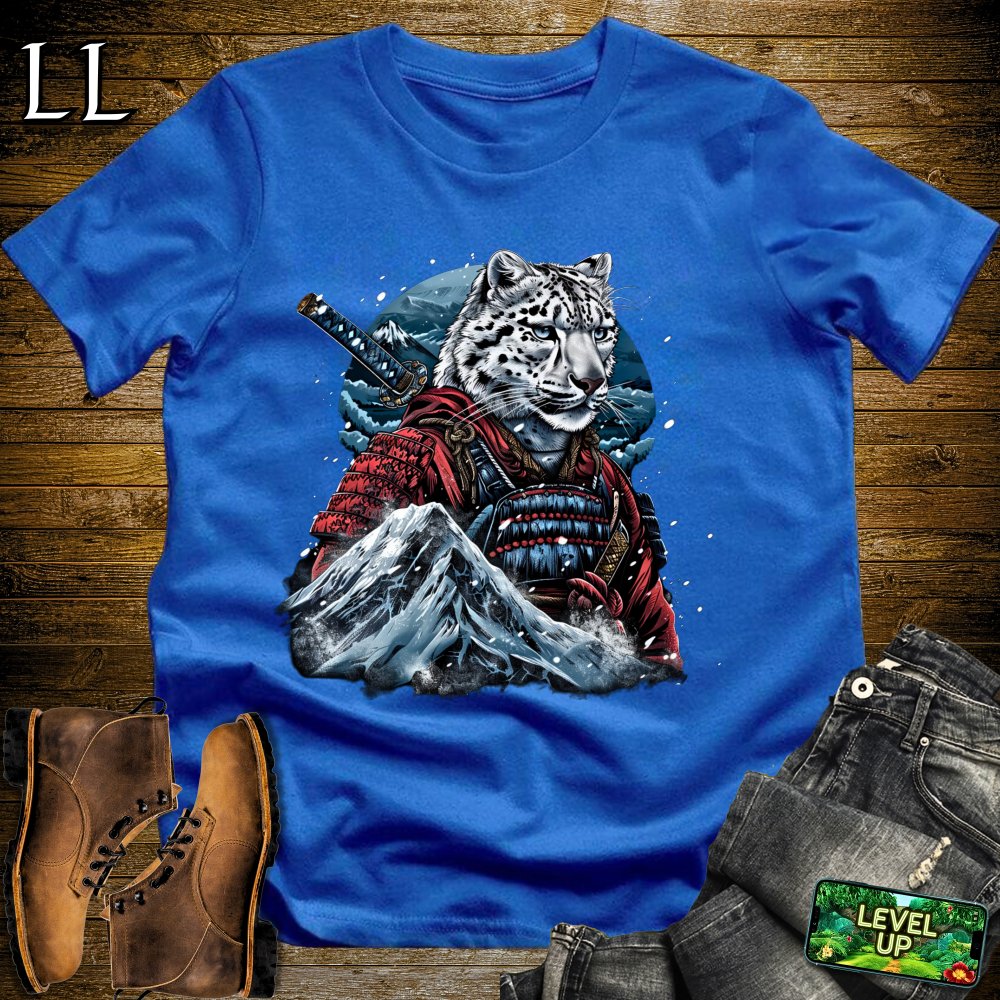 Snow Leopard Samurai Softstyle Tee - Royal - LegacyLayers