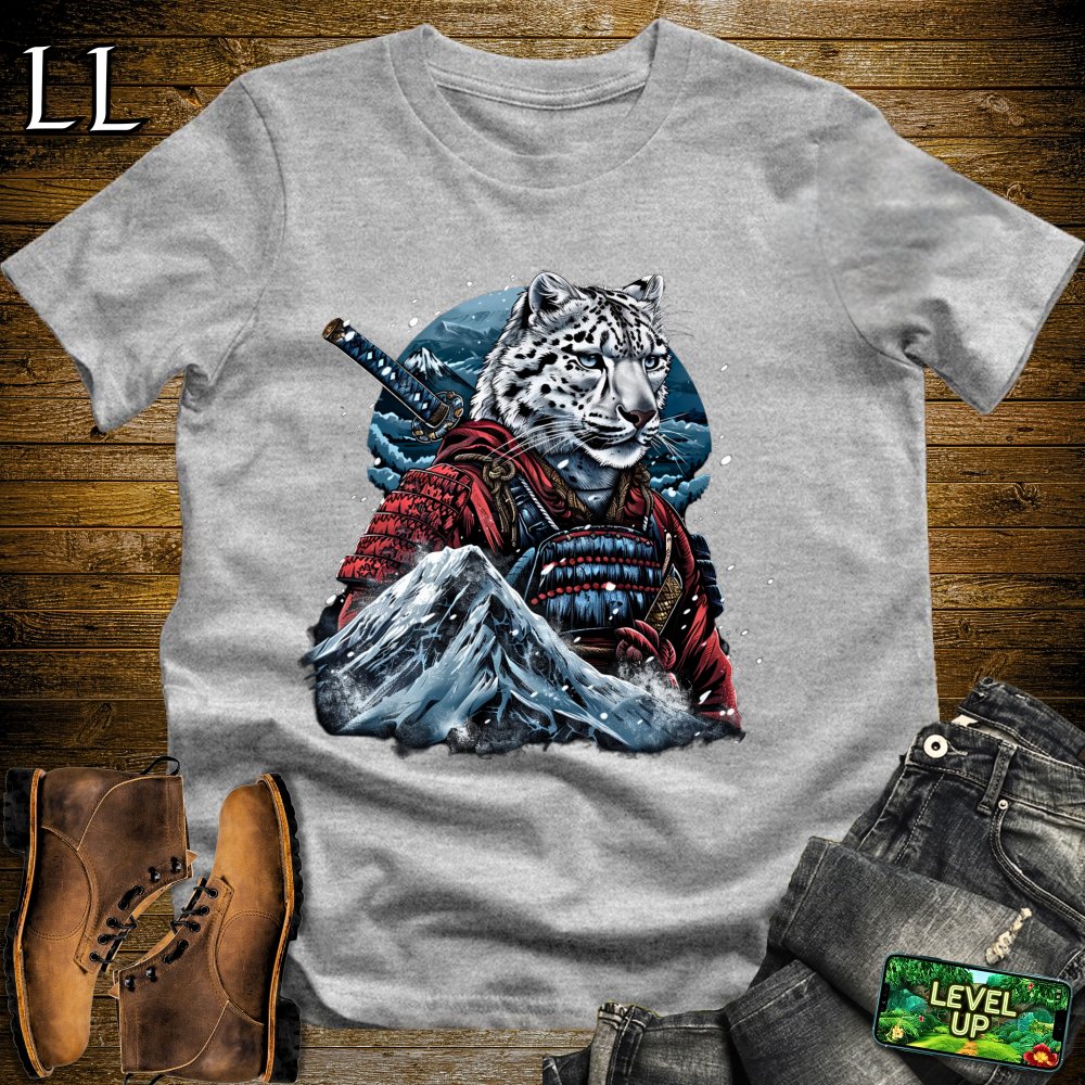 Snow Leopard Samurai Sport Grey | Mountain Warrior Tee