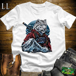 Snow Leopard Samurai White | Mountain Warrior Tee
