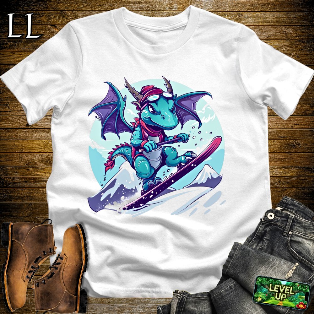 Snowboard Dragon Softstyle Tee - White - LegacyLayers