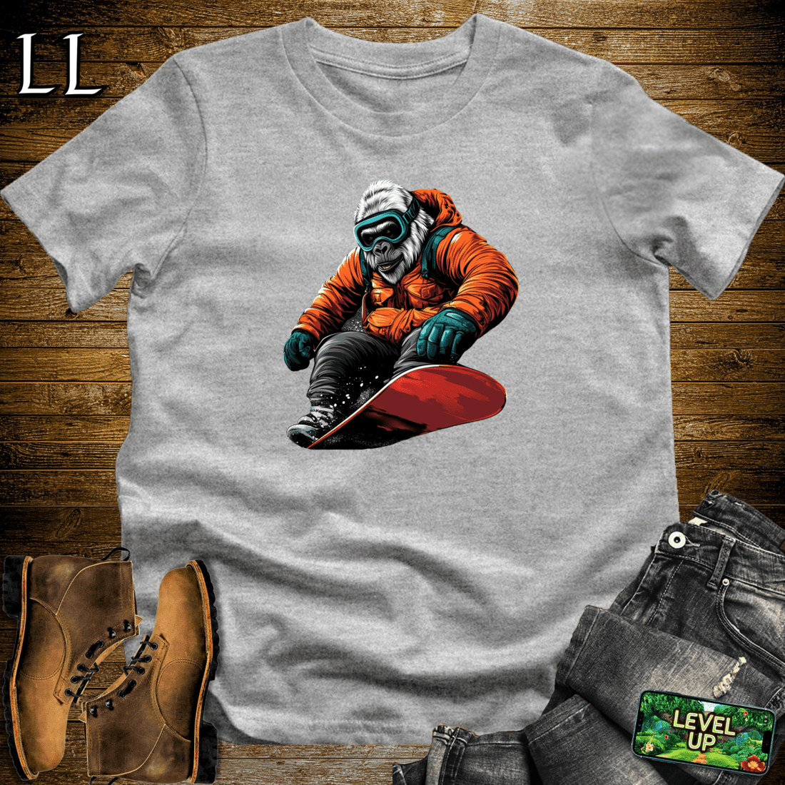 Snowboard Gorilla Softstyle Tee Sport Grey | Winter Beast Tee