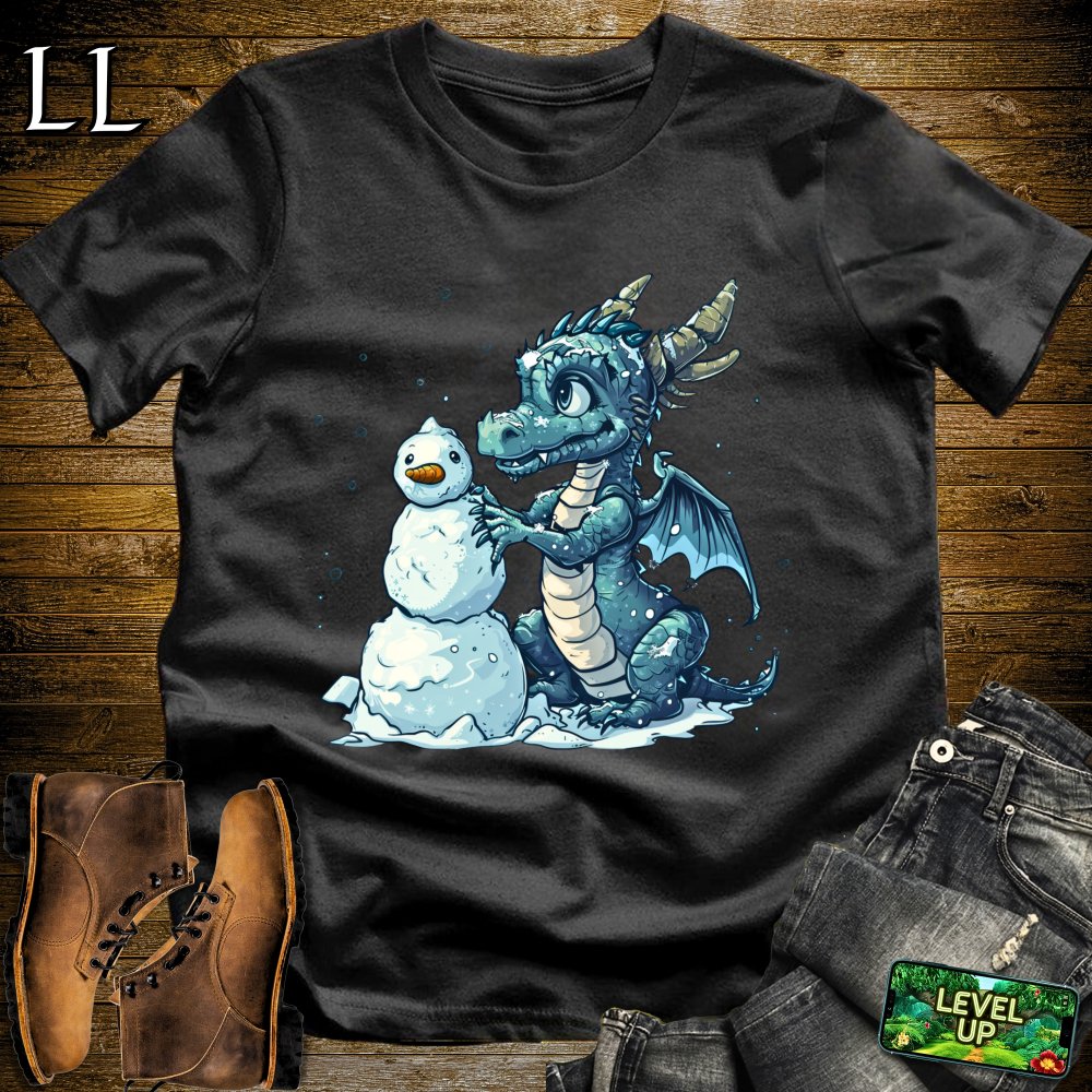 Snowman Dragon Softstyle Tee - Black - LegacyLayers