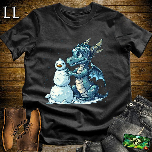 Snowman Dragon Softstyle Tee - Black - LegacyLayers