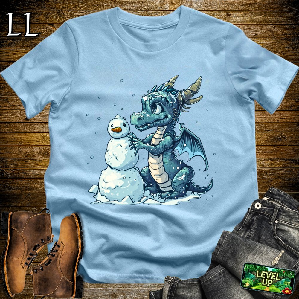 Snowman Dragon Softstyle Tee - Light Blue - LegacyLayers