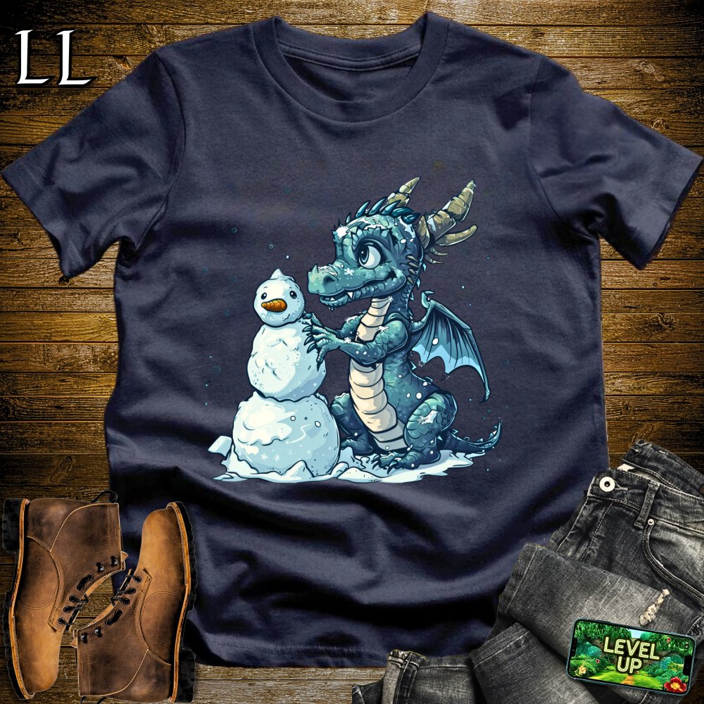 Snowman Dragon Softstyle Tee - Navy - LegacyLayers