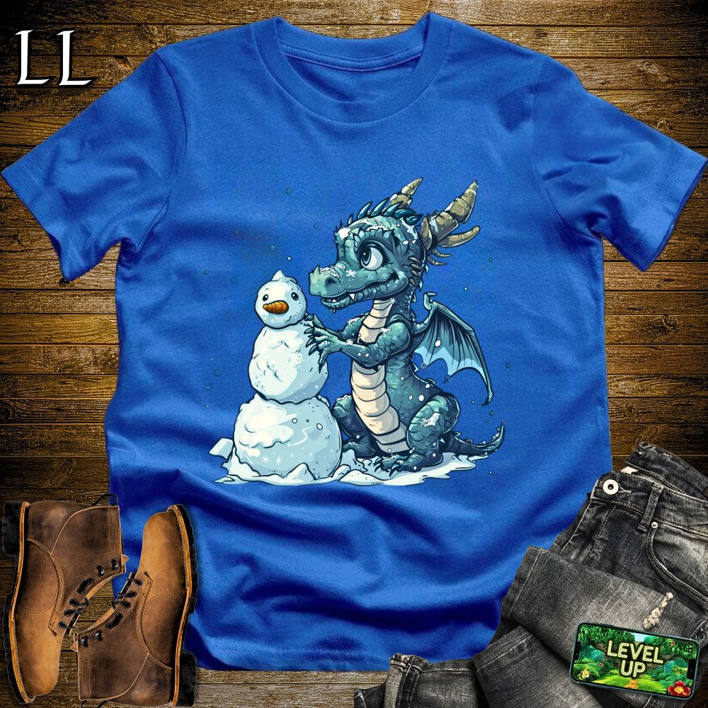 Snowman Dragon Softstyle Tee - Royal - LegacyLayers