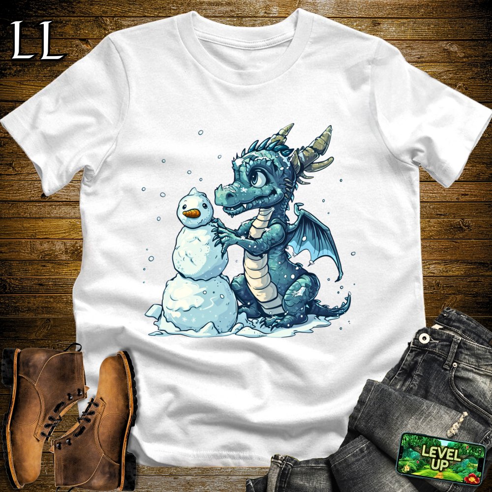 Snowman Dragon Softstyle Tee - White - LegacyLayers