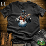 Snowman Gorilla Softstyle Tee Black | Winter Fun Tee
