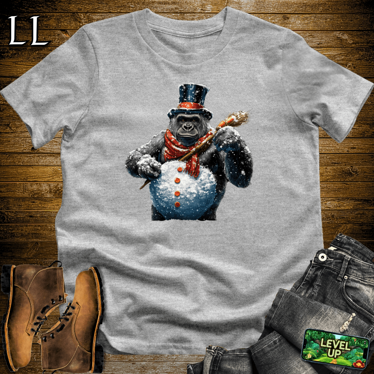 Snowman Gorilla Softstyle Tee - Sport Grey - LegacyLayers