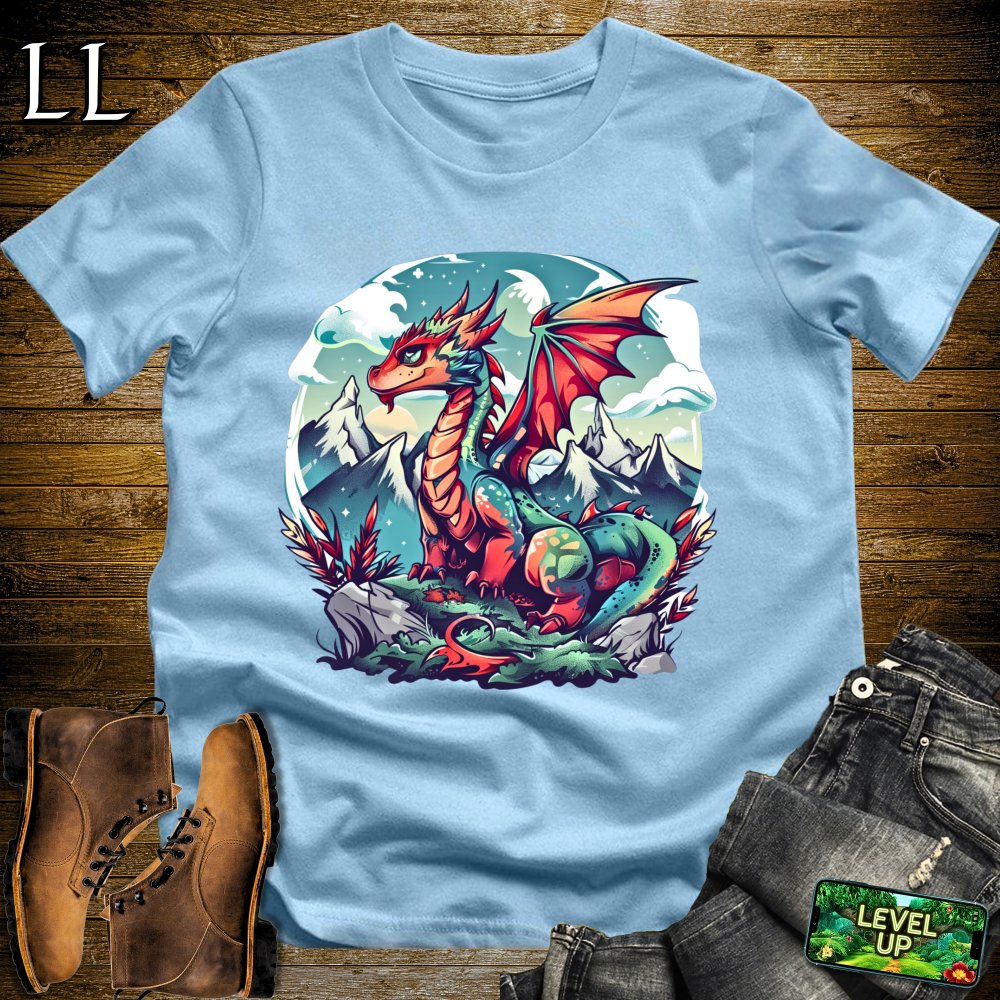 Snowy Mountain Dragon Softstyle Tee - Light Blue - LegacyLayers