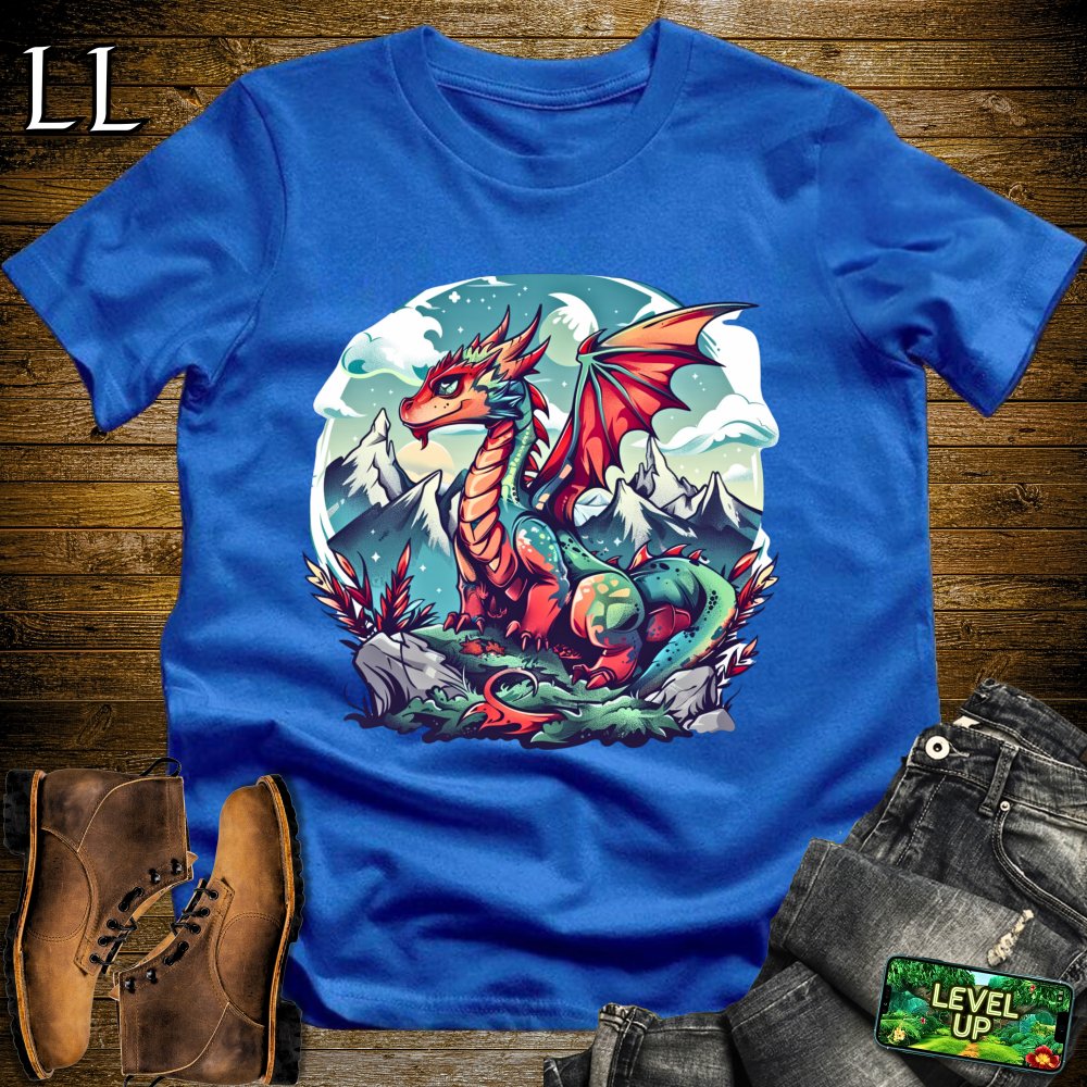 Snowy Mountain Dragon Softstyle Tee - Royal - LegacyLayers