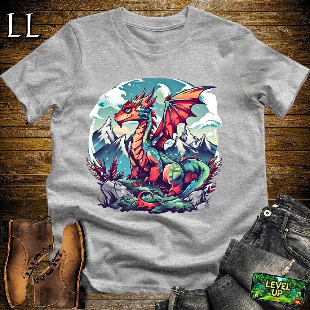 Snowy Mountain Dragon Softstyle Tee - Sport Grey - LegacyLayers