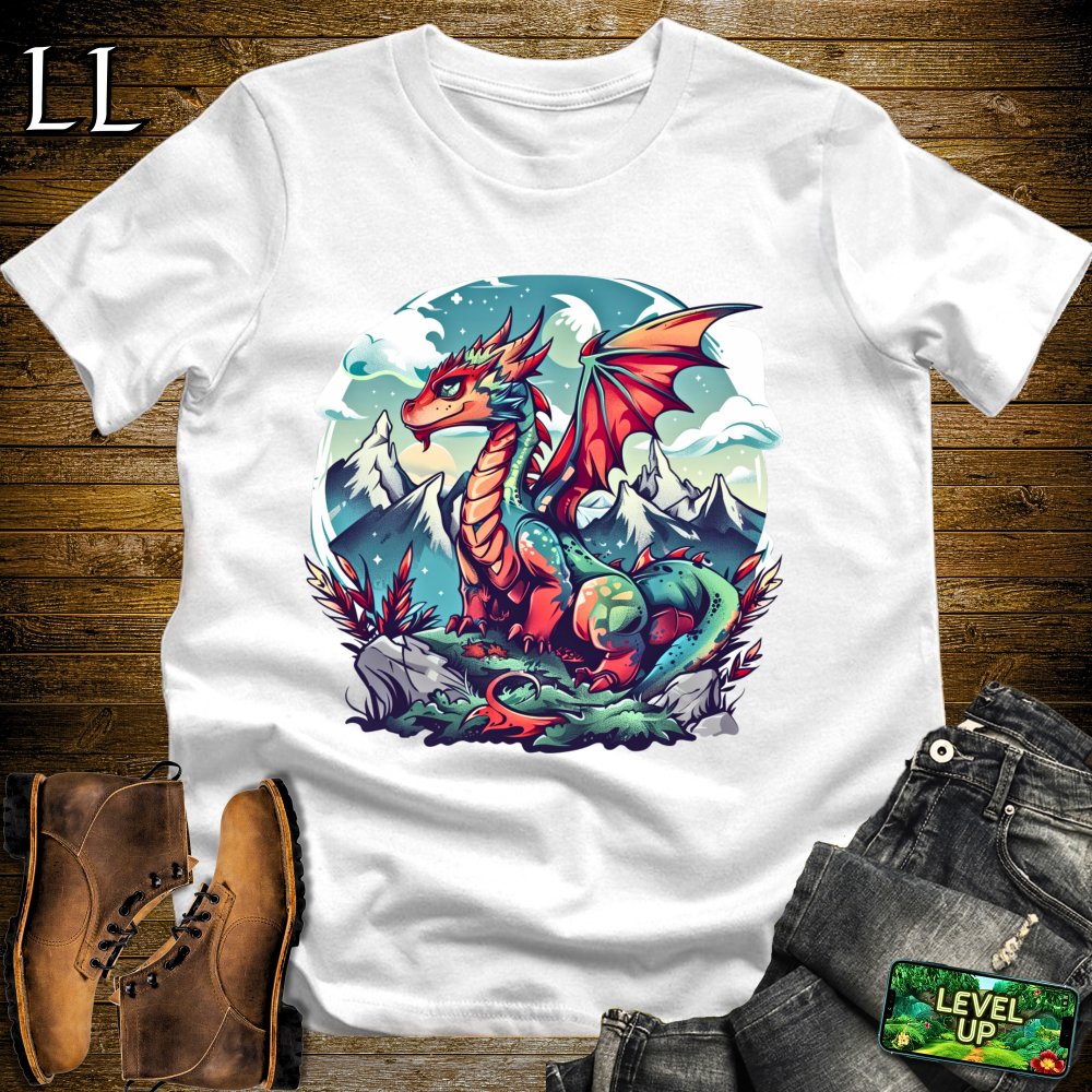 Snowy Mountain Dragon Softstyle Tee - White - LegacyLayers