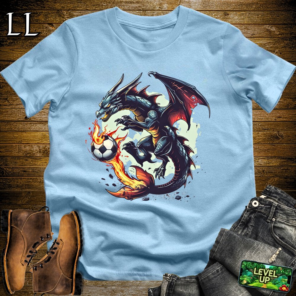 Soccer Dragon Softstyle Tee - Light Blue - LegacyLayers