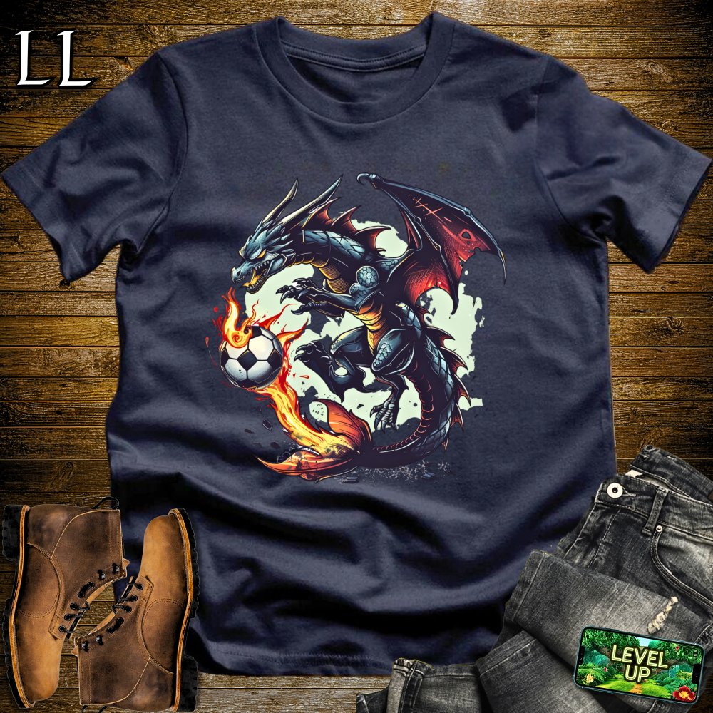 Soccer Dragon Softstyle Tee - Navy - LegacyLayers