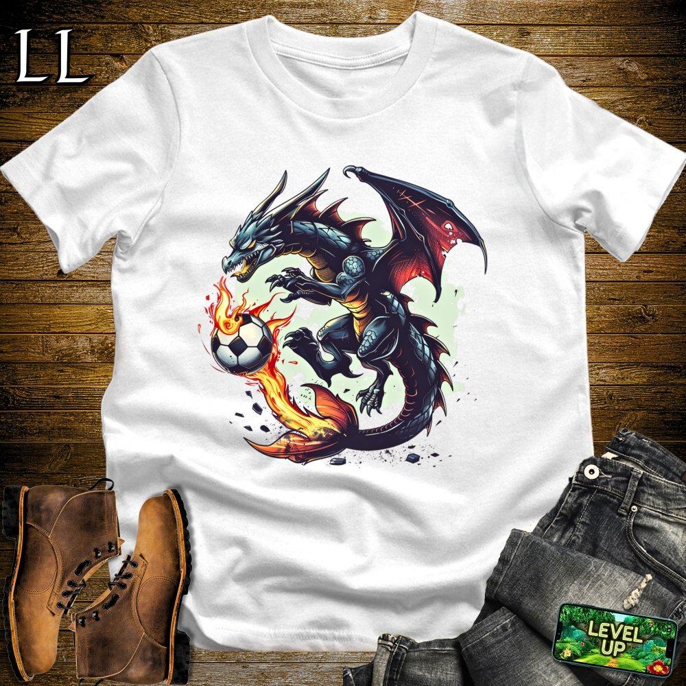 Soccer Dragon Softstyle Tee - White - LegacyLayers