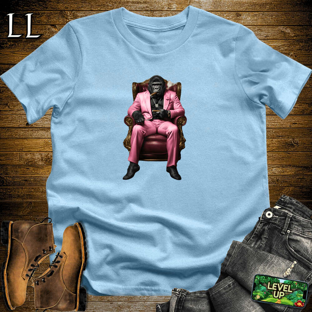 South Beach Cigar Gorilla Light Blue | Gorilla Graphic Tee