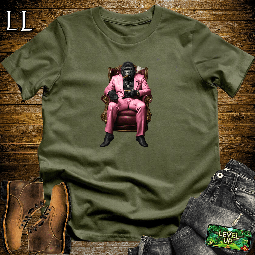 South Beach Cigar Gorilla Military Green | Gorilla Graphic Tee