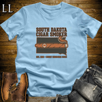 South Dakota Cigar Smoker T-Shirt Light Blue | South Dakota Cigar Society Tee
